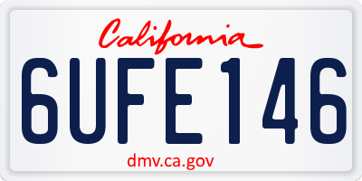 CA license plate 6UFE146