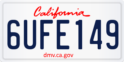 CA license plate 6UFE149