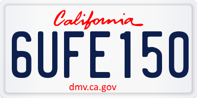 CA license plate 6UFE150