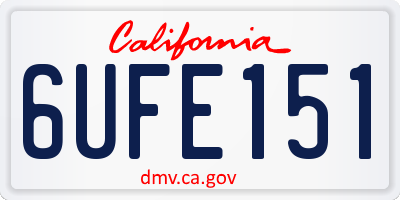 CA license plate 6UFE151