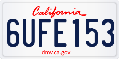 CA license plate 6UFE153