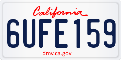 CA license plate 6UFE159