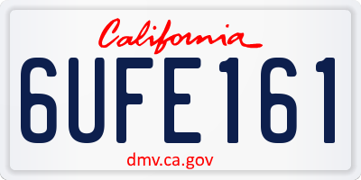 CA license plate 6UFE161