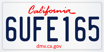 CA license plate 6UFE165