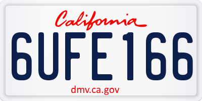 CA license plate 6UFE166