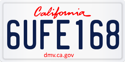 CA license plate 6UFE168