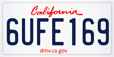 CA license plate 6UFE169