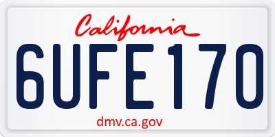 CA license plate 6UFE170
