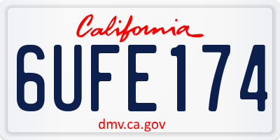 CA license plate 6UFE174