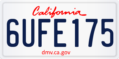 CA license plate 6UFE175