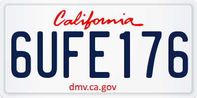 CA license plate 6UFE176