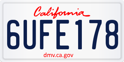 CA license plate 6UFE178