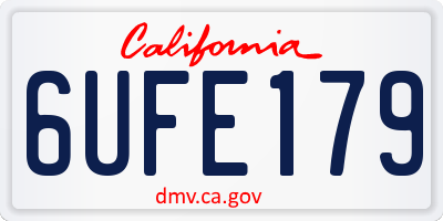 CA license plate 6UFE179