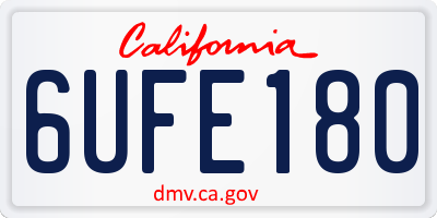 CA license plate 6UFE180