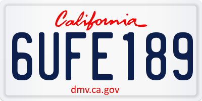 CA license plate 6UFE189