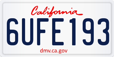 CA license plate 6UFE193
