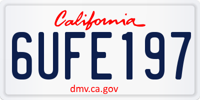 CA license plate 6UFE197