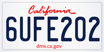 CA license plate 6UFE202