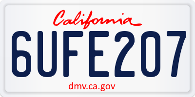 CA license plate 6UFE207