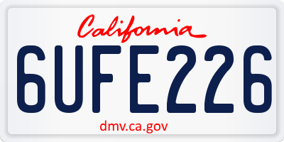 CA license plate 6UFE226