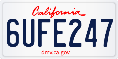 CA license plate 6UFE247