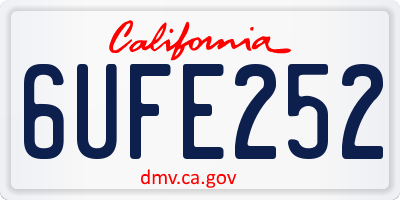 CA license plate 6UFE252