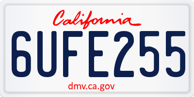 CA license plate 6UFE255