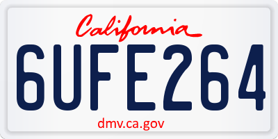 CA license plate 6UFE264