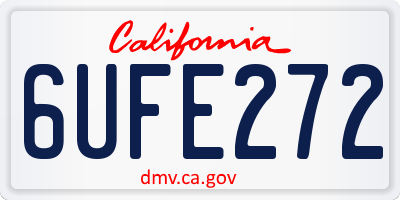 CA license plate 6UFE272