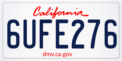 CA license plate 6UFE276