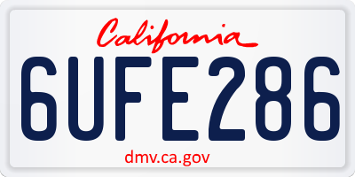 CA license plate 6UFE286