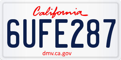CA license plate 6UFE287