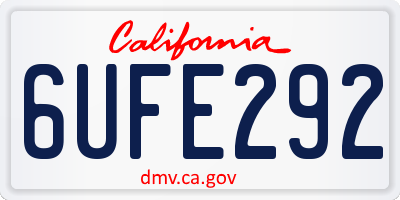CA license plate 6UFE292