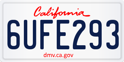 CA license plate 6UFE293