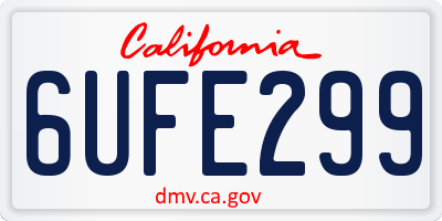 CA license plate 6UFE299
