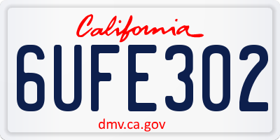 CA license plate 6UFE302