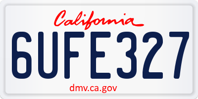 CA license plate 6UFE327
