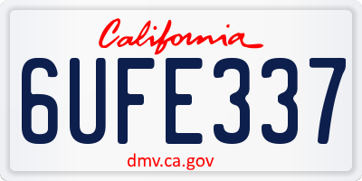 CA license plate 6UFE337