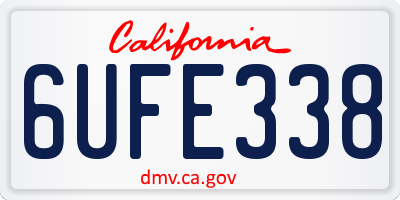 CA license plate 6UFE338