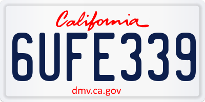 CA license plate 6UFE339