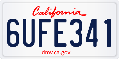CA license plate 6UFE341