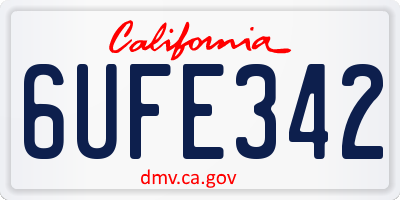 CA license plate 6UFE342
