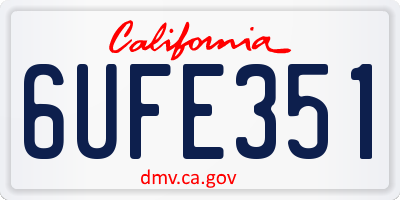 CA license plate 6UFE351