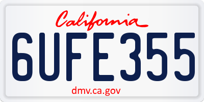 CA license plate 6UFE355