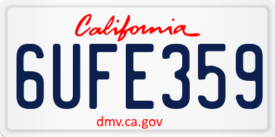 CA license plate 6UFE359