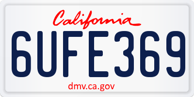 CA license plate 6UFE369