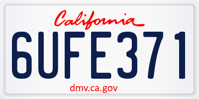 CA license plate 6UFE371