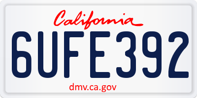 CA license plate 6UFE392