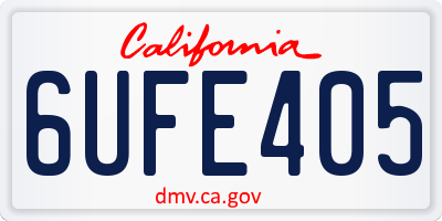 CA license plate 6UFE405