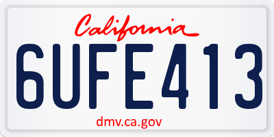 CA license plate 6UFE413